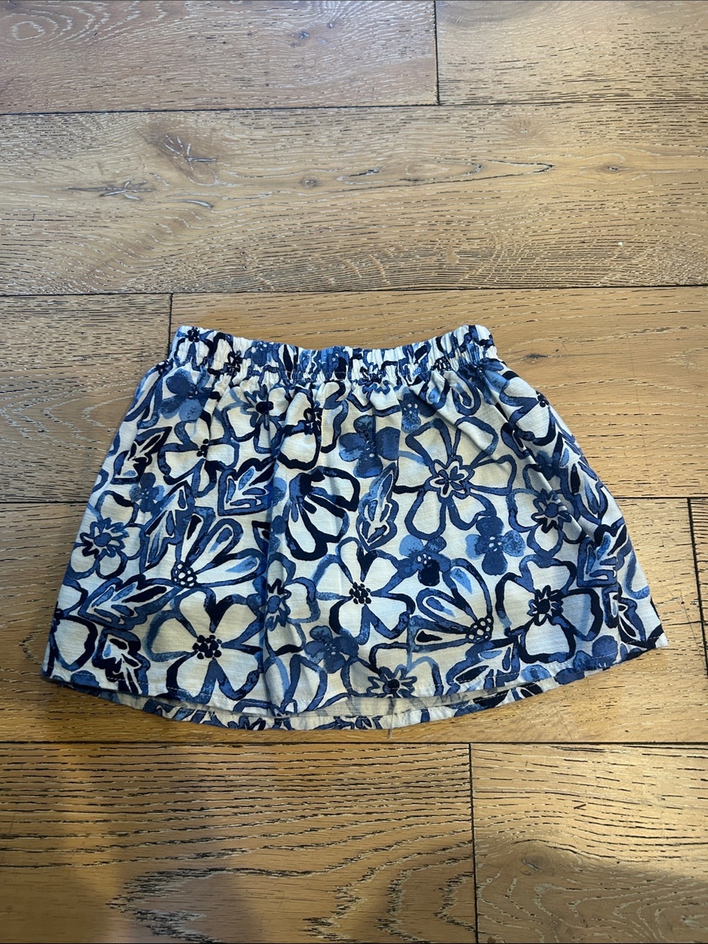 Carter's Blue and White Floral Elastic Waist Skirt
